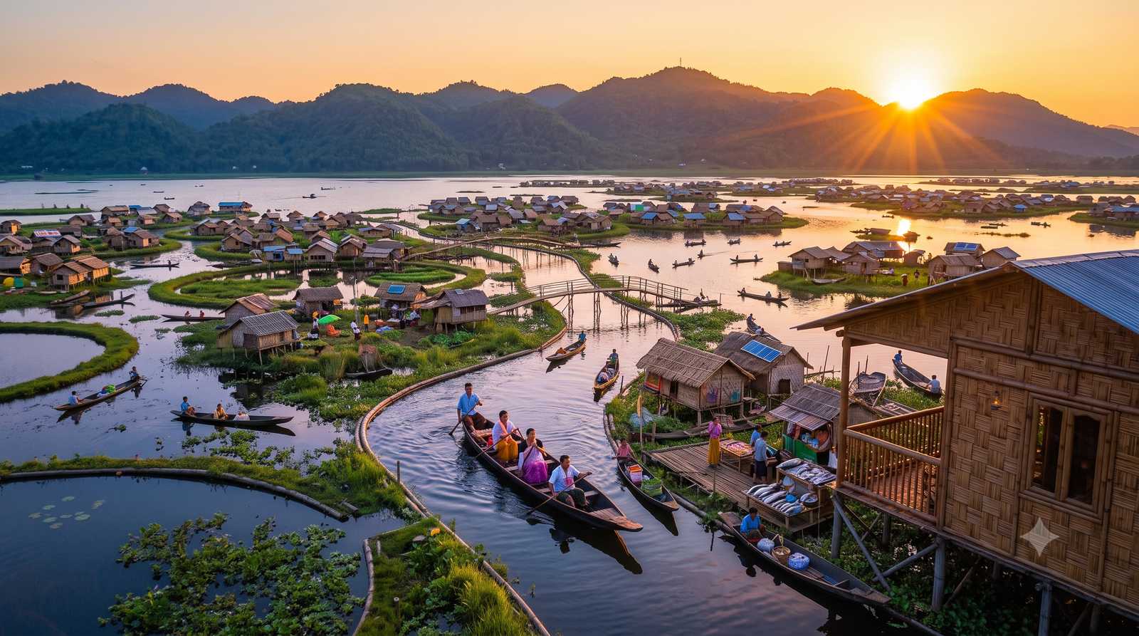 Boat through Loktak